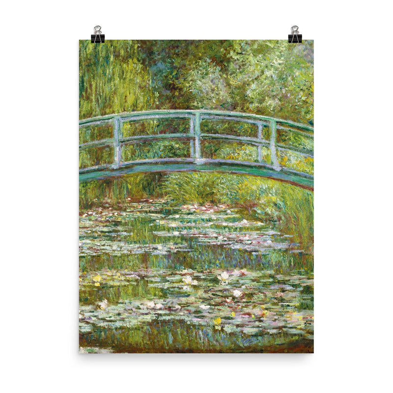 Water Lily Pond by Claude Monet poster on a plain backdrop in size 8