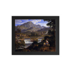 Waterfalls at Subiaco by Joseph Anton Koch, c. 1812-1813 framed print on a plain backdrop in size 8"x10".
