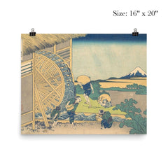 Waterwheel at Onden by Hokusai poster 2