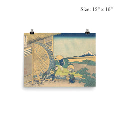 Waterwheel at Onden by Hokusai poster 3