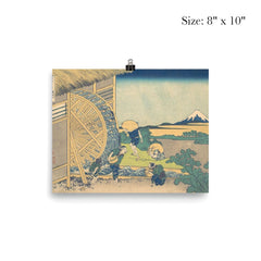Waterwheel at Onden by Hokusai poster 4