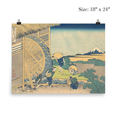 Waterwheel at Onden by Hokusai poster 5