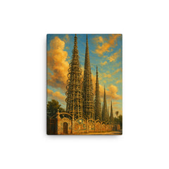 Watts Towers Los Angeles USA canvas print on a plain backdrop in size 12"x16".