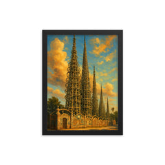 Watts Towers Los Angeles USA framed print on a plain backdrop in size 12"x16".