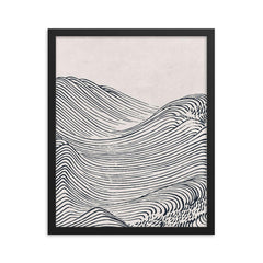 Wave II by Mori Yuzan framed print on a plain backdrop in size 16"x20".