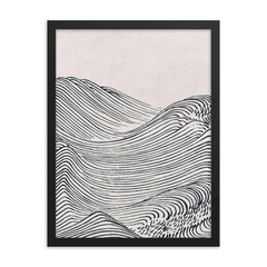 Wave II by Mori Yuzan framed print on a plain backdrop in size 18"x24".