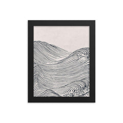 Wave II by Mori Yuzan framed print on a plain backdrop in size 8"x10".