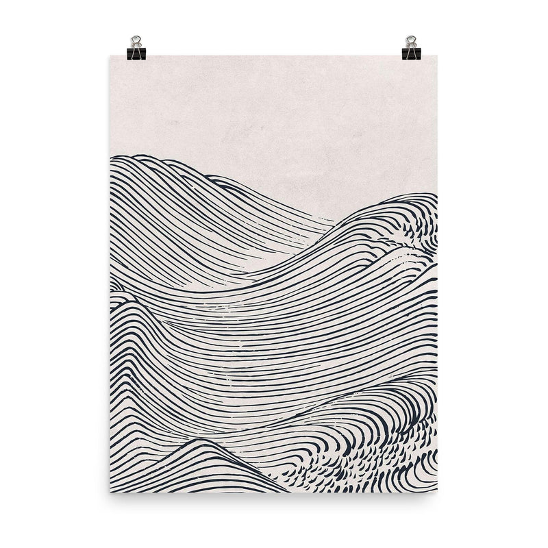 Wave II by Mori Yuzan poster on a plain backdrop in size 8