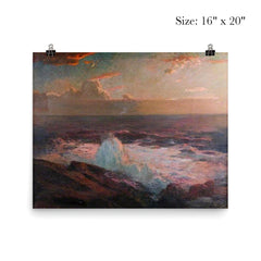 Waves Breaking on the Shore by Julius Olsson poster 2