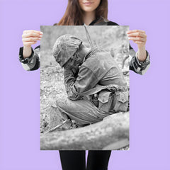 Weary Marine Weeping Amid Rubble After Battle for Hill 200, August 1944 poster 3