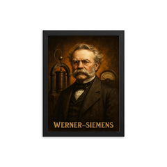 Werner von Siemens framed print on a plain backdrop in size 12"x16".