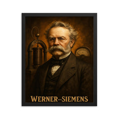 Werner von Siemens framed print on a plain backdrop in size 16"x20".