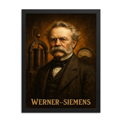 Werner von Siemens framed print on a plain backdrop in size 18"x24".