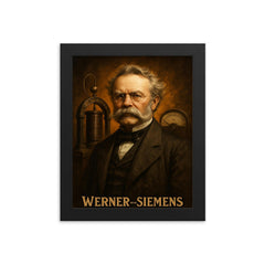 Werner von Siemens framed print on a plain backdrop in size 8"x10".