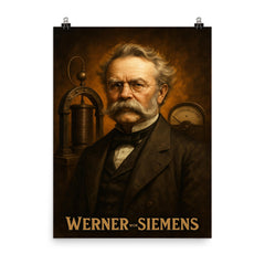 Werner von Siemens poster on a plain backdrop in size 8"x10".