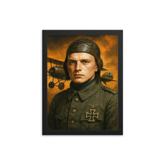 Werner Voss portrait framed print on a plain backdrop in size 12"x16".