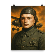 Werner Voss portrait poster on a plain backdrop in size 8"x10".