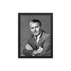 Wernher von Braun framed print on a plain backdrop in size 12"x16".