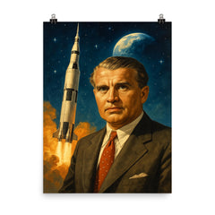 Wernher von Braun poster on a plain backdrop in size 8"x10".