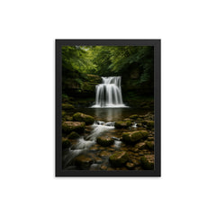 West Burton Falls Cauldron Falls England framed print on a plain backdrop in size 12"x16".