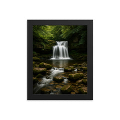 West Burton Falls Cauldron Falls England framed print on a plain backdrop in size 8"x10".