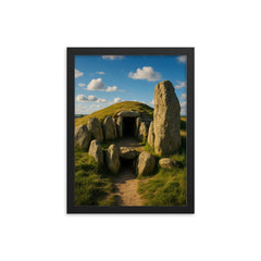 West Kennet Long Barrow England framed print on a plain backdrop in size 12"x16".