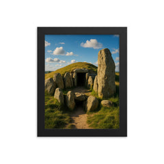 West Kennet Long Barrow England framed print on a plain backdrop in size 8"x10".