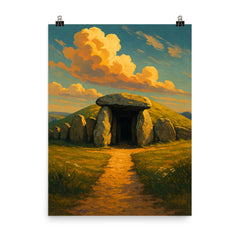 West Kennet Long Barrow Wiltshire England poster on a plain backdrop in size 8"x10".