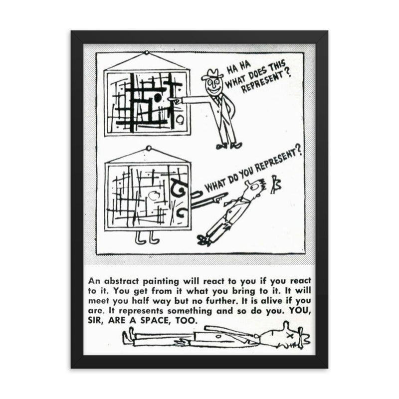 What Does This Represent? USA, 1940s framed print on a plain backdrop in size 18