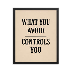What you avoid controls you framed print on a plain backdrop in size 16"x20".