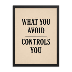 What you avoid controls you framed print on a plain backdrop in size 18"x24".