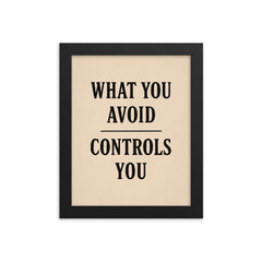 What you avoid controls you framed print on a plain backdrop in size 8"x10".