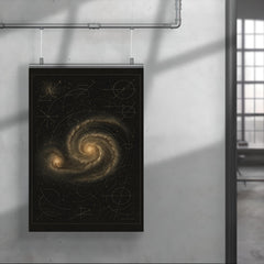 Whirlpool Galaxy with annotated astronomer markings poster 4
