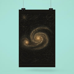 Whirlpool Galaxy with annotated astronomer markings poster 6