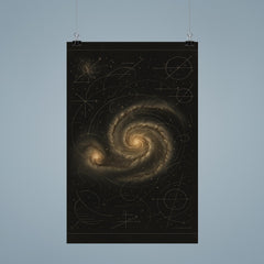 Whirlpool Galaxy with annotated astronomer markings poster 9