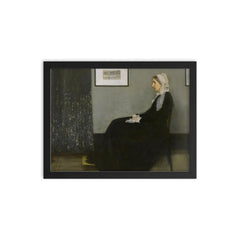 Whistlers Mother  Whistler 1871 framed print on a plain backdrop in size 12"x16".