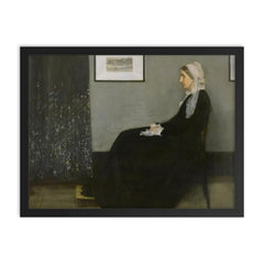 Whistlers Mother  Whistler 1871 framed print on a plain backdrop in size 18"x24".
