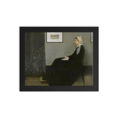 Whistlers Mother  Whistler 1871 framed print on a plain backdrop in size 8"x10".