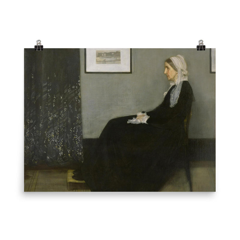 Whistlers Mother  Whistler 1871 poster on a plain backdrop in size 8