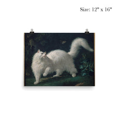 White Angora Cat Chasing a Butterfly by Jean-Jacques Bachelier, 1761 poster 3