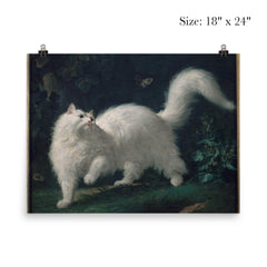 White Angora Cat Chasing a Butterfly by Jean-Jacques Bachelier, 1761 poster 5