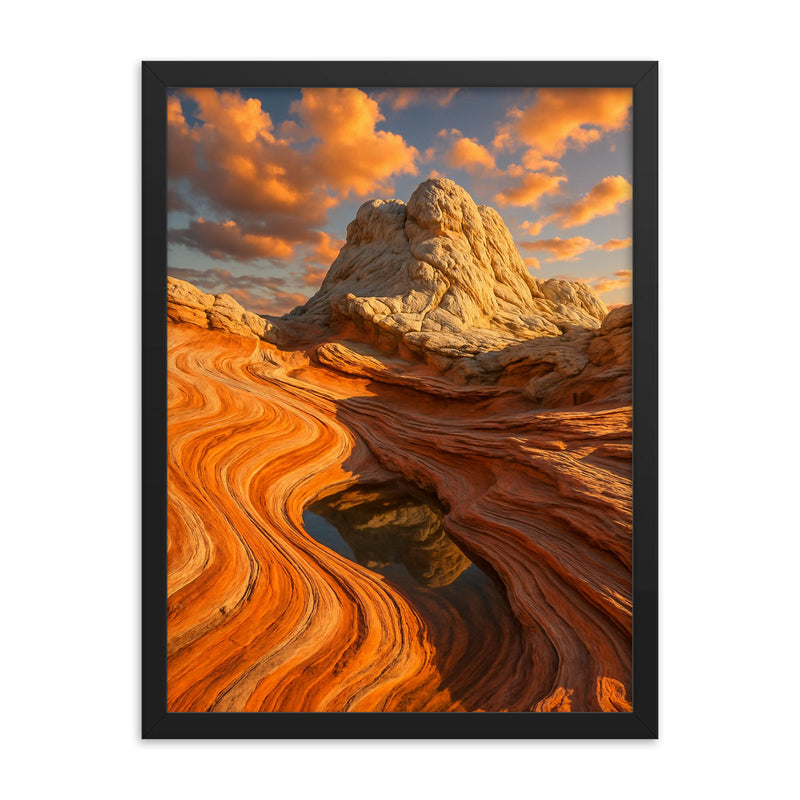 White Pocket Arizona USA framed print on a plain backdrop in size 18