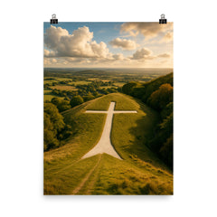 Whiteleaf Cross England poster on a plain backdrop in size 8"x10".