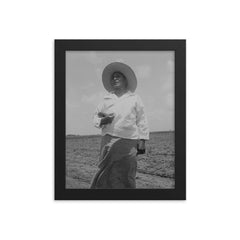 Wife of a Mexican sharecropper near Bryan, Texas by Dorothea Lange framed print on a plain backdrop in size 8"x10".