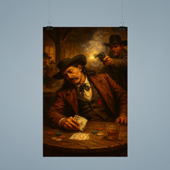 Wild Bill Hickok dead man's hand saloon scene poster 9