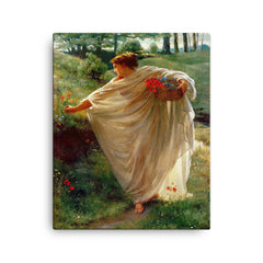 Wild Blossoms by Edward John Poynter canvas print on a plain backdrop in size 16"x20".