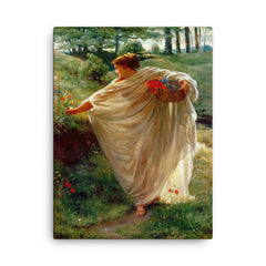 Wild Blossoms by Edward John Poynter canvas print on a plain backdrop in size 18"x24".