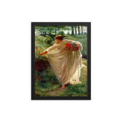 Wild Blossoms by Edward John Poynter framed print on a plain backdrop in size 12"x16".