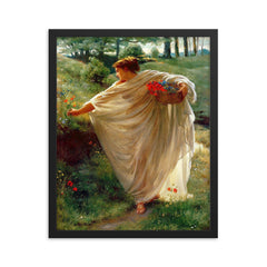 Wild Blossoms by Edward John Poynter framed print on a plain backdrop in size 16"x20".