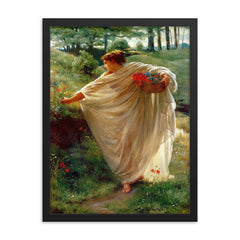 Wild Blossoms by Edward John Poynter framed print on a plain backdrop in size 18"x24".